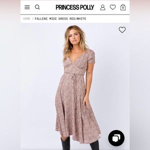 Princess Polly Falleni Midi Dress Red/White